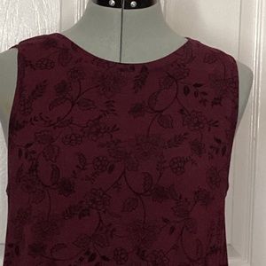 Loft red floral tank dress Womens medium